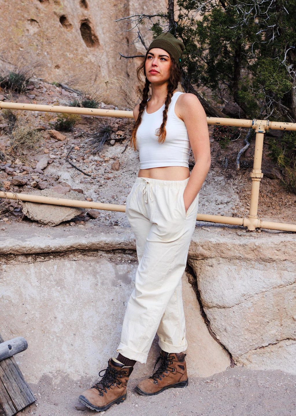 Reese Beige Linen Trousers — view 6