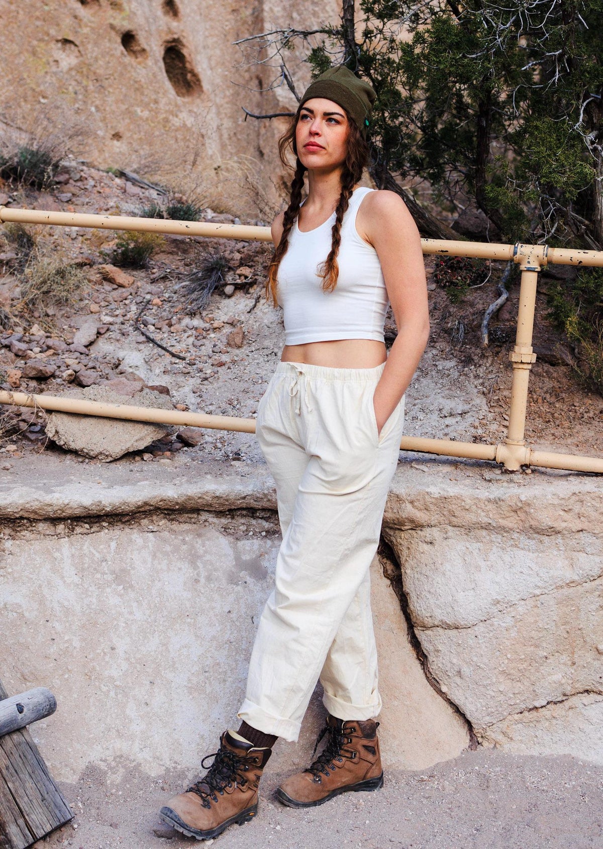 Reese Beige Linen Trousers — view 6