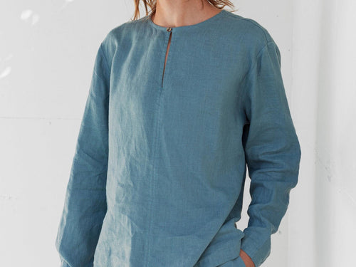 Cole Teal Linen Shirt — Fifth Avenue Menswear