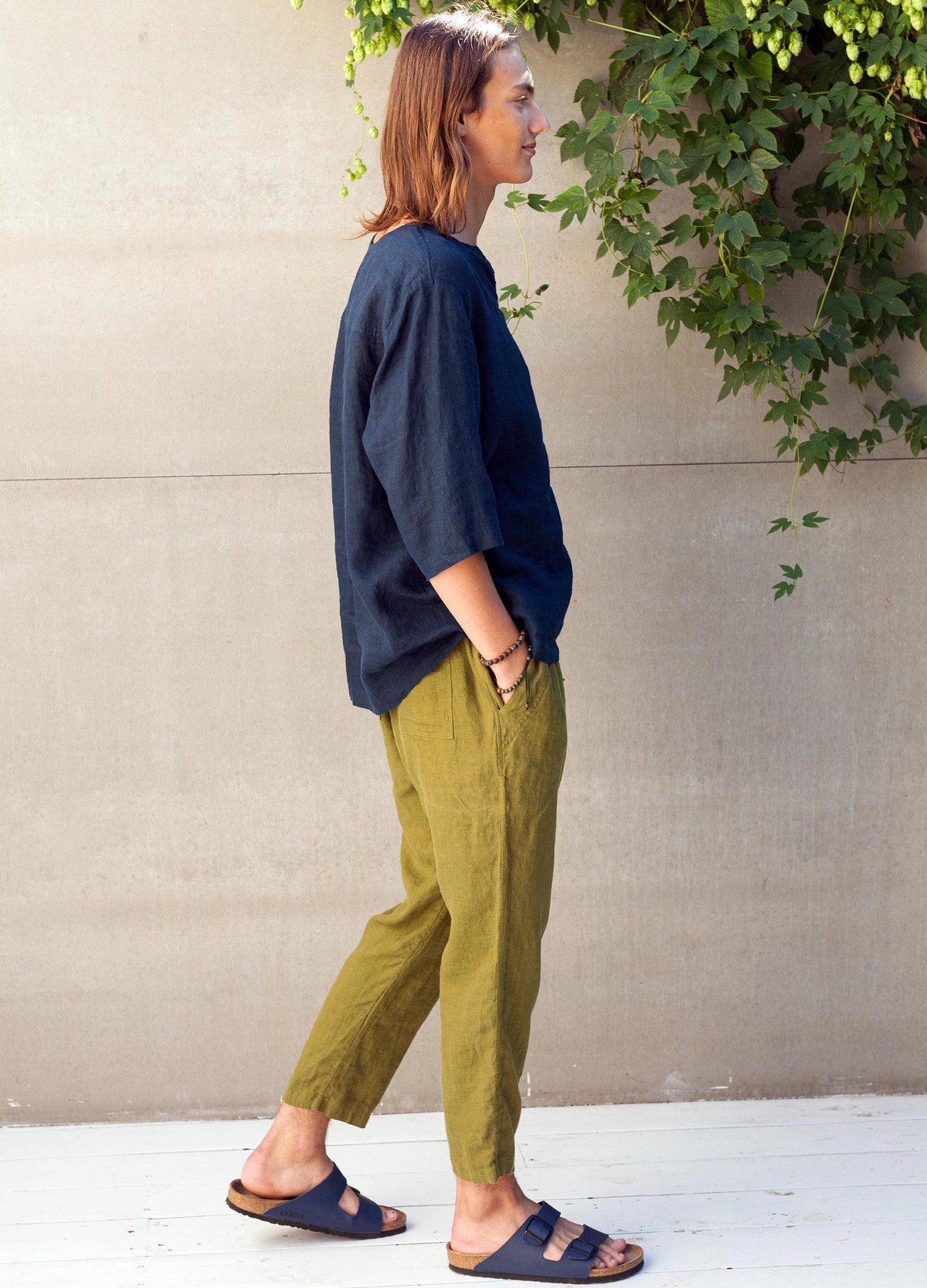 Harlan Brown Linen Trousers — view 4