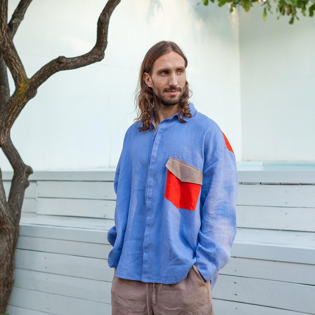Boone Blue Linen Shirt — Fifth Avenue Menswear