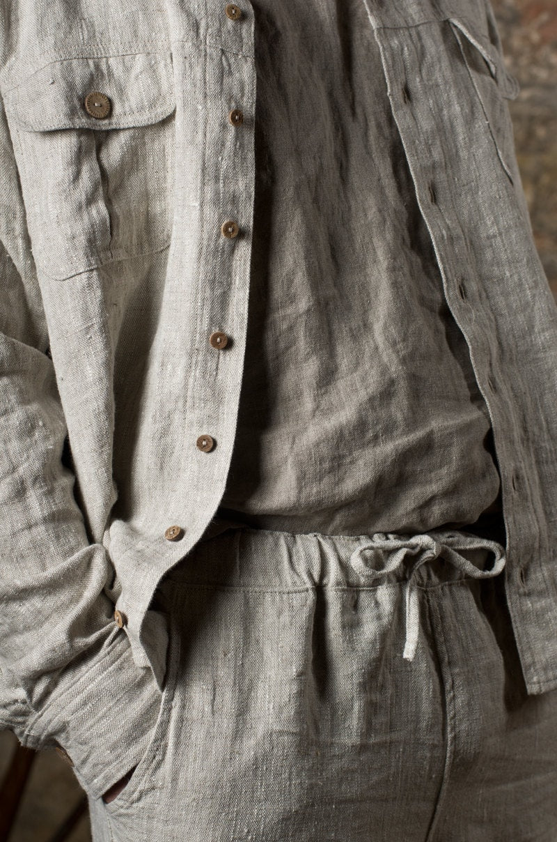 Ansel Black Linen Trousers — view 3