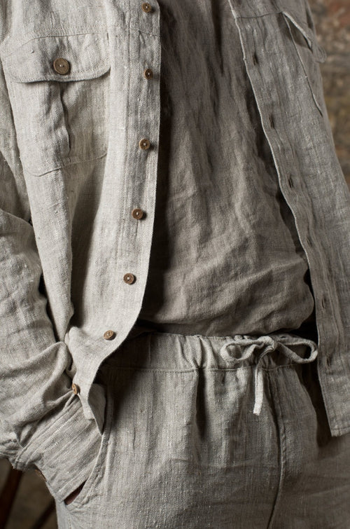 Beau Black Linen Trousers — Fifth Avenue Menswear