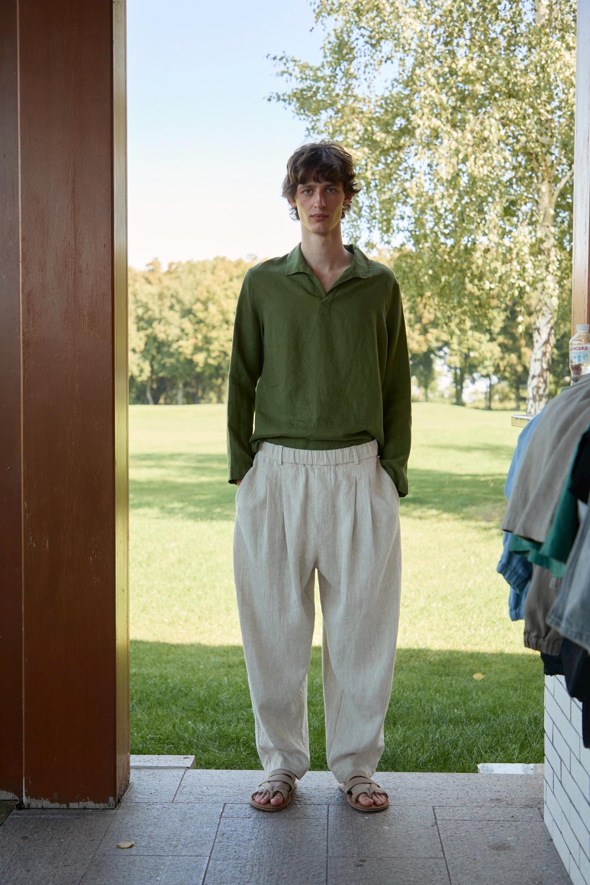 Hale Olive Linen Shirt — view 2