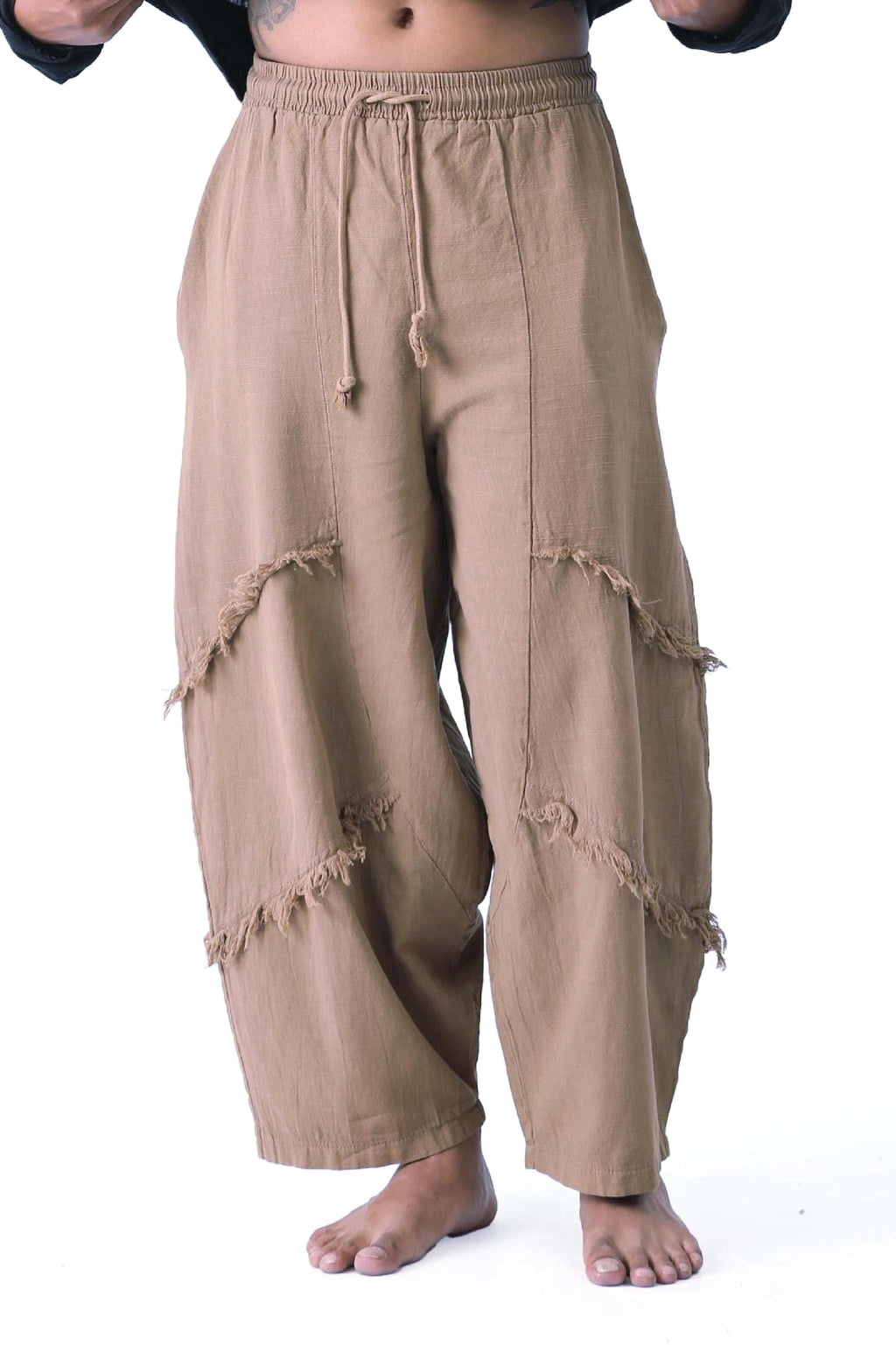 Royce Beige Linen Wide-Leg Trousers — Fifth Avenue Menswear