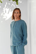 Cole Teal Linen Shirt — Fifth Avenue Menswear
