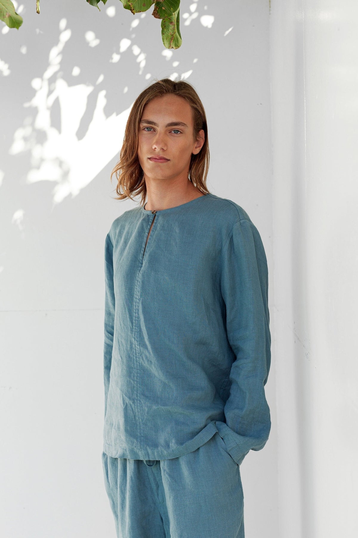 Cole Teal Linen Shirt — Fifth Avenue Menswear