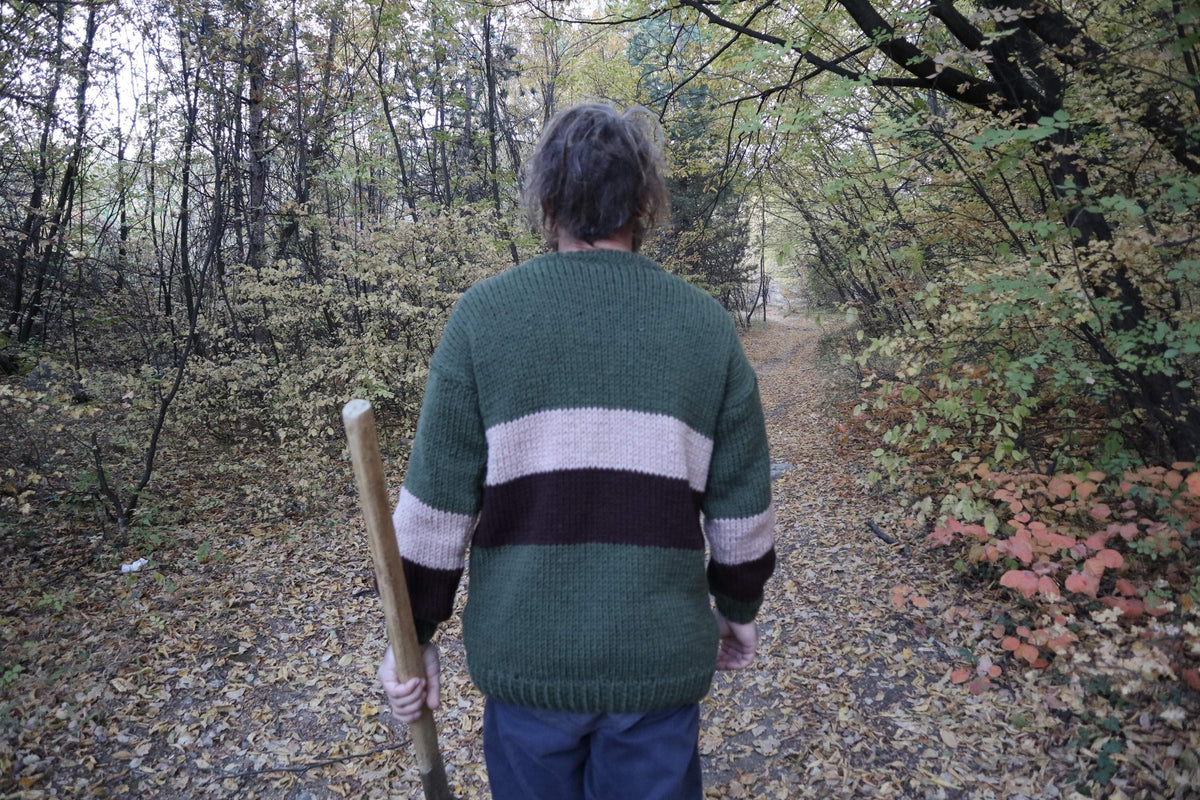 Ezra Navy Wool Chunky Sweater — view 4