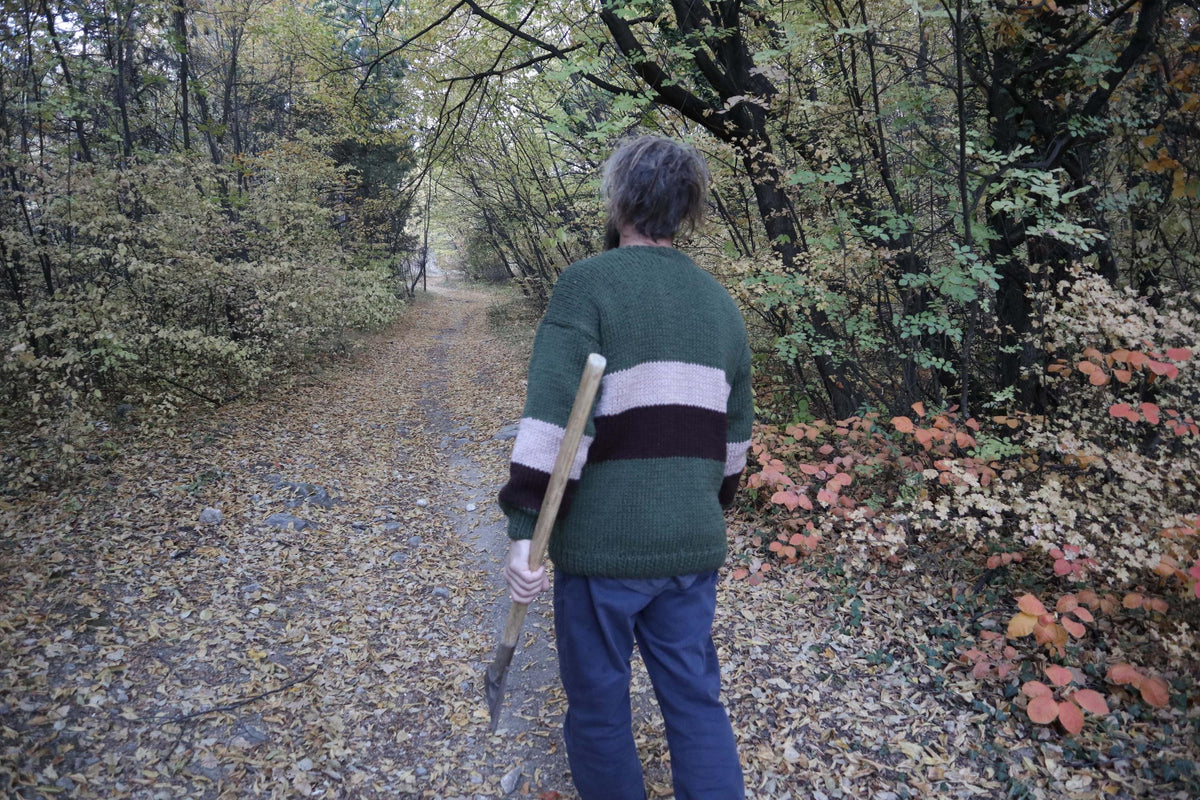 Ezra Navy Wool Chunky Sweater — view 3