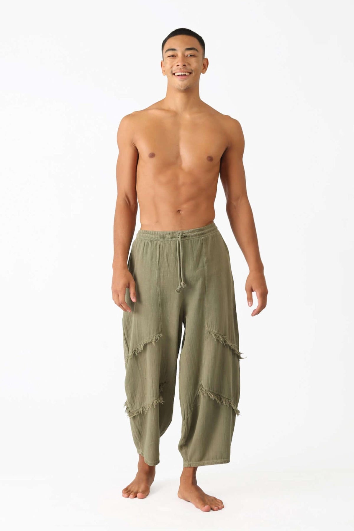 Royce Beige Linen Wide-Leg Trousers — view 5