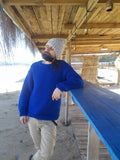 Weston Blue Wool Chunky Sweater — Fifth Avenue Menswear