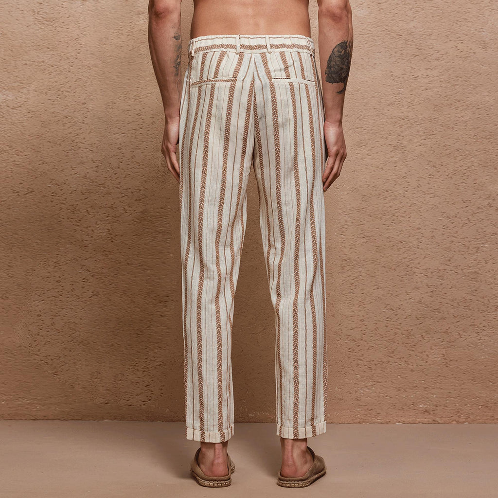 Grant Striped Linen Chinos — view 5