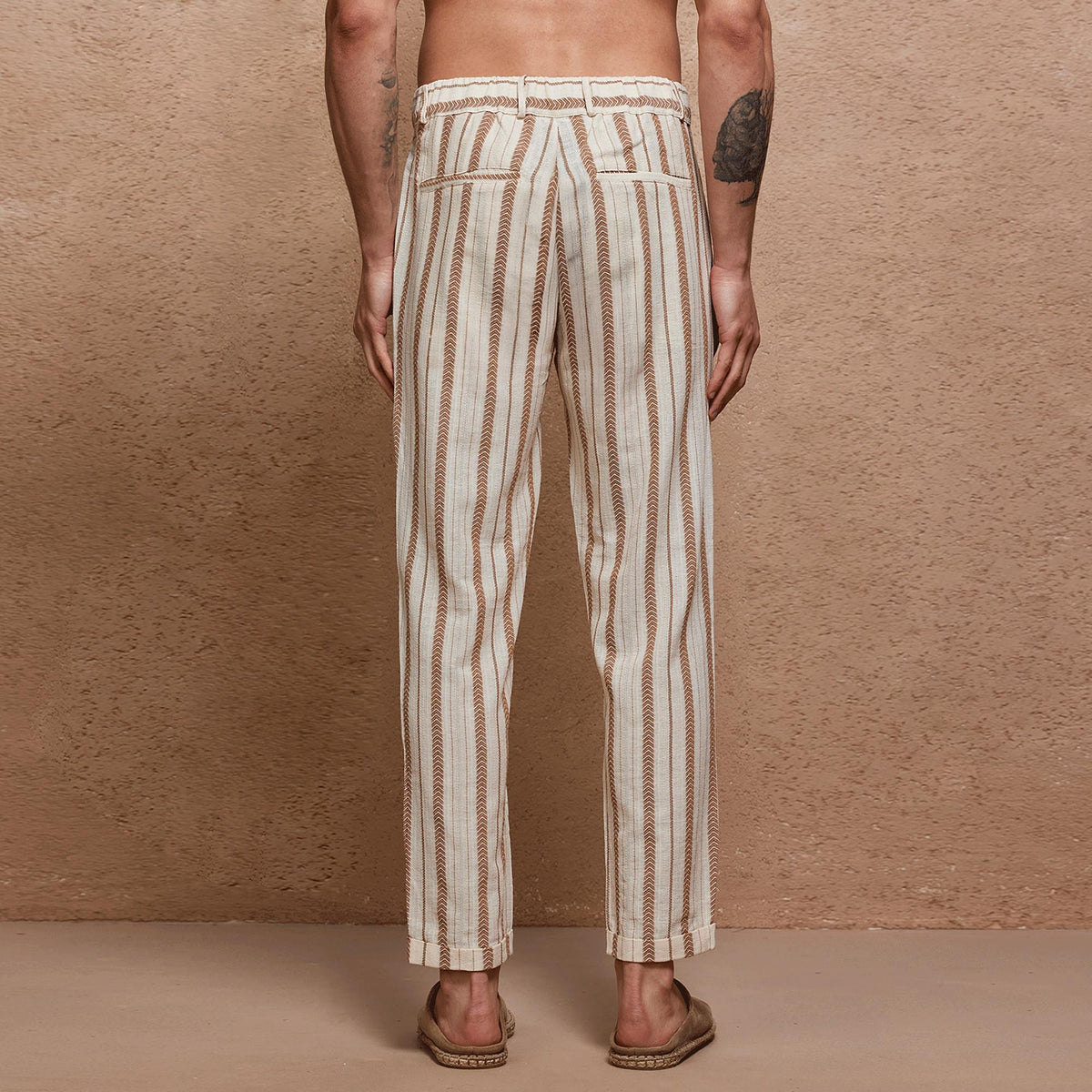 Grant Striped Linen Chinos — view 5
