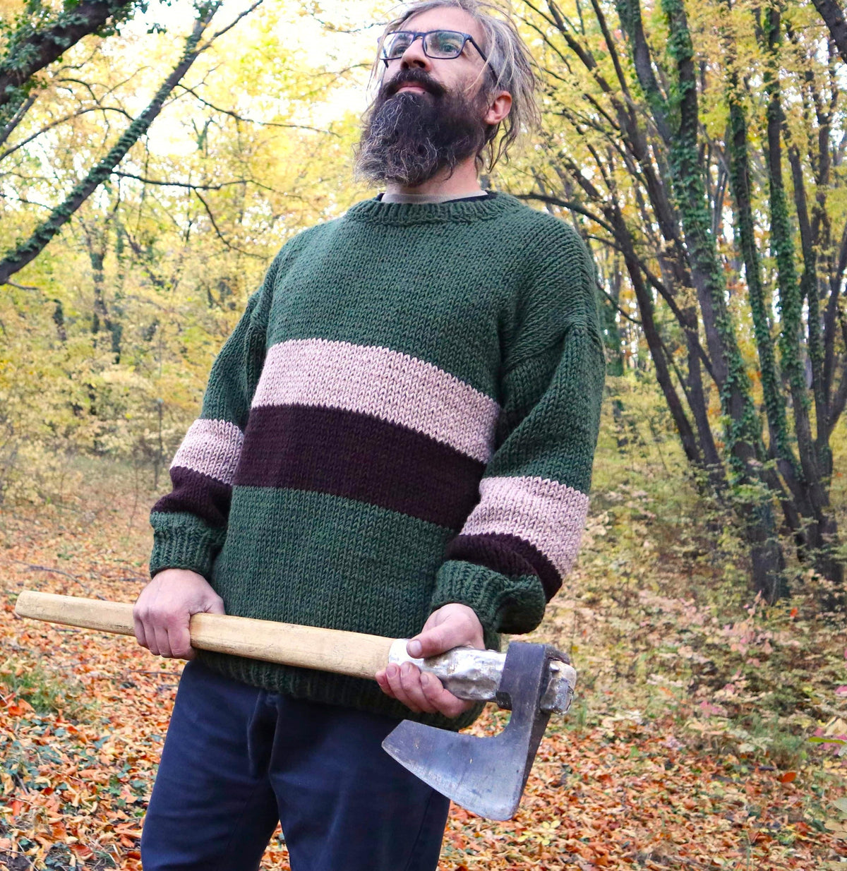 Ezra Navy Wool Chunky Sweater — Fifth Avenue Menswear