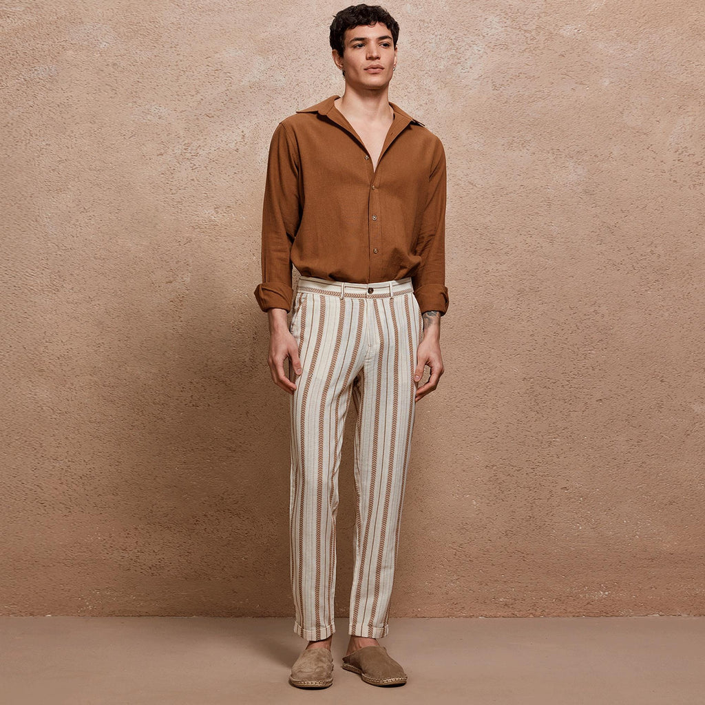 Grant Striped Linen Chinos — Fifth Avenue Menswear