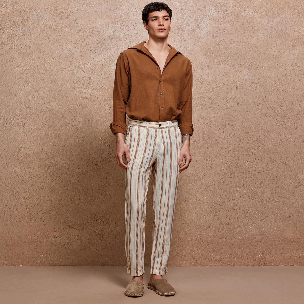 Grant Striped Linen Chinos — Fifth Avenue Menswear