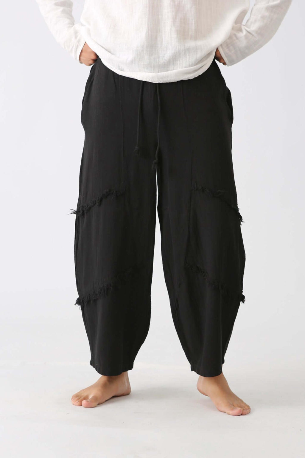 Royce Beige Linen Wide-Leg Trousers — view 3