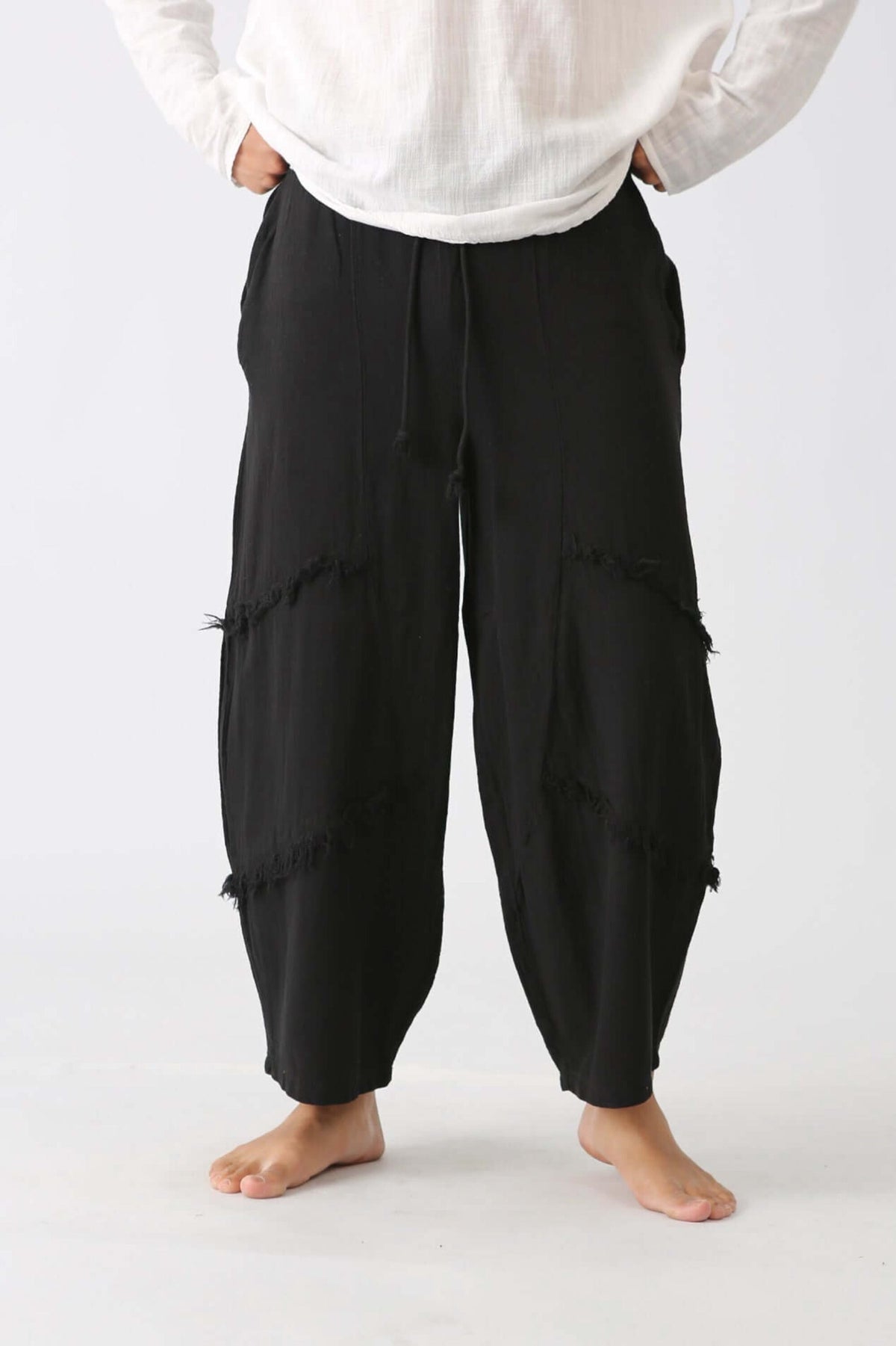 Royce Beige Linen Wide-Leg Trousers — view 3