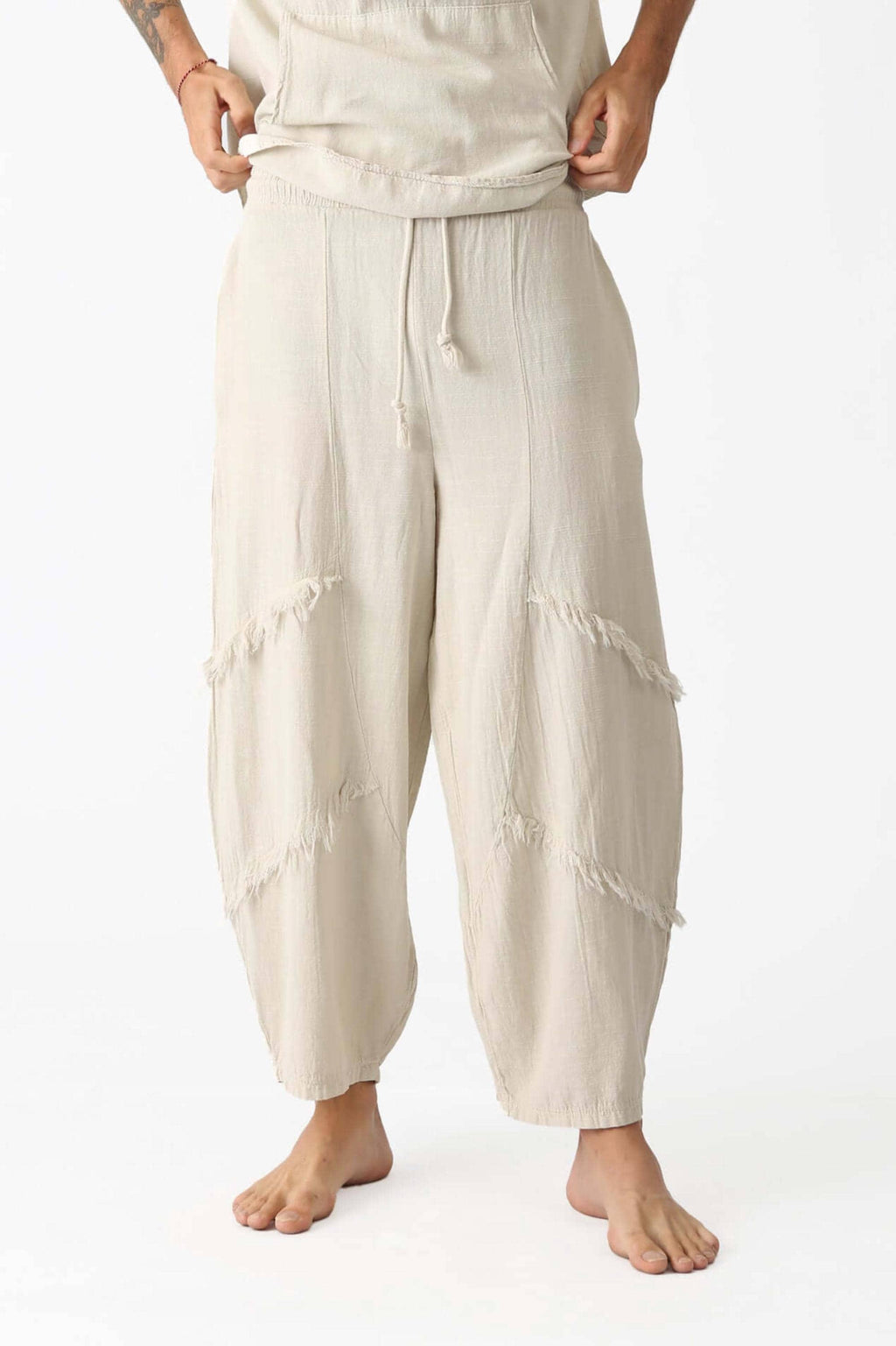 Royce Beige Linen Wide-Leg Trousers — view 4