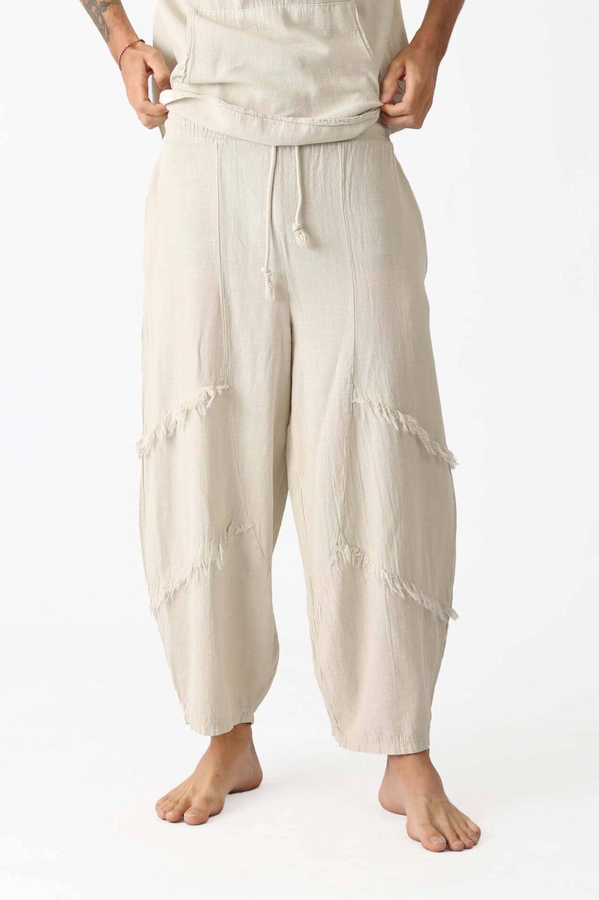 Royce Beige Linen Wide-Leg Trousers — view 4