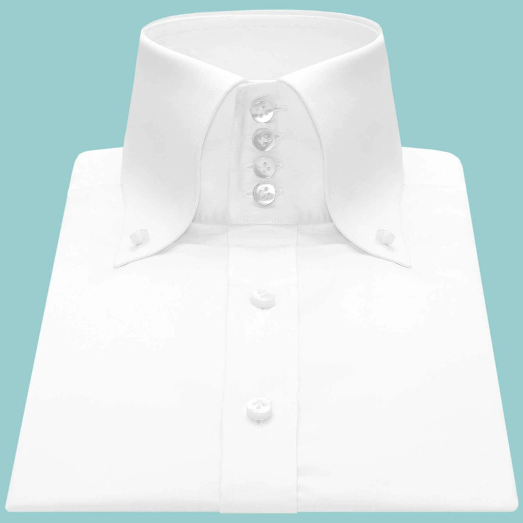 Tate White Cotton Button-Down Oxford Shirt — Fifth Avenue Menswear