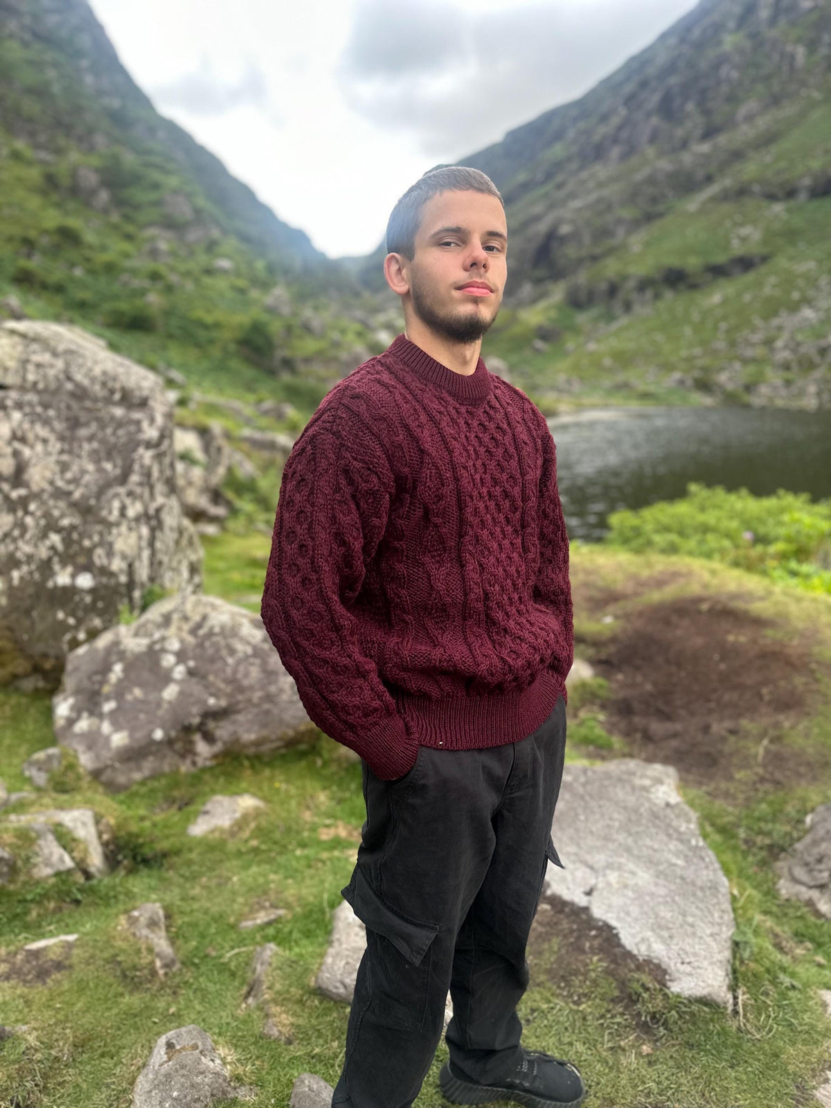 Forrest Burgundy Wool Sweater — view 3