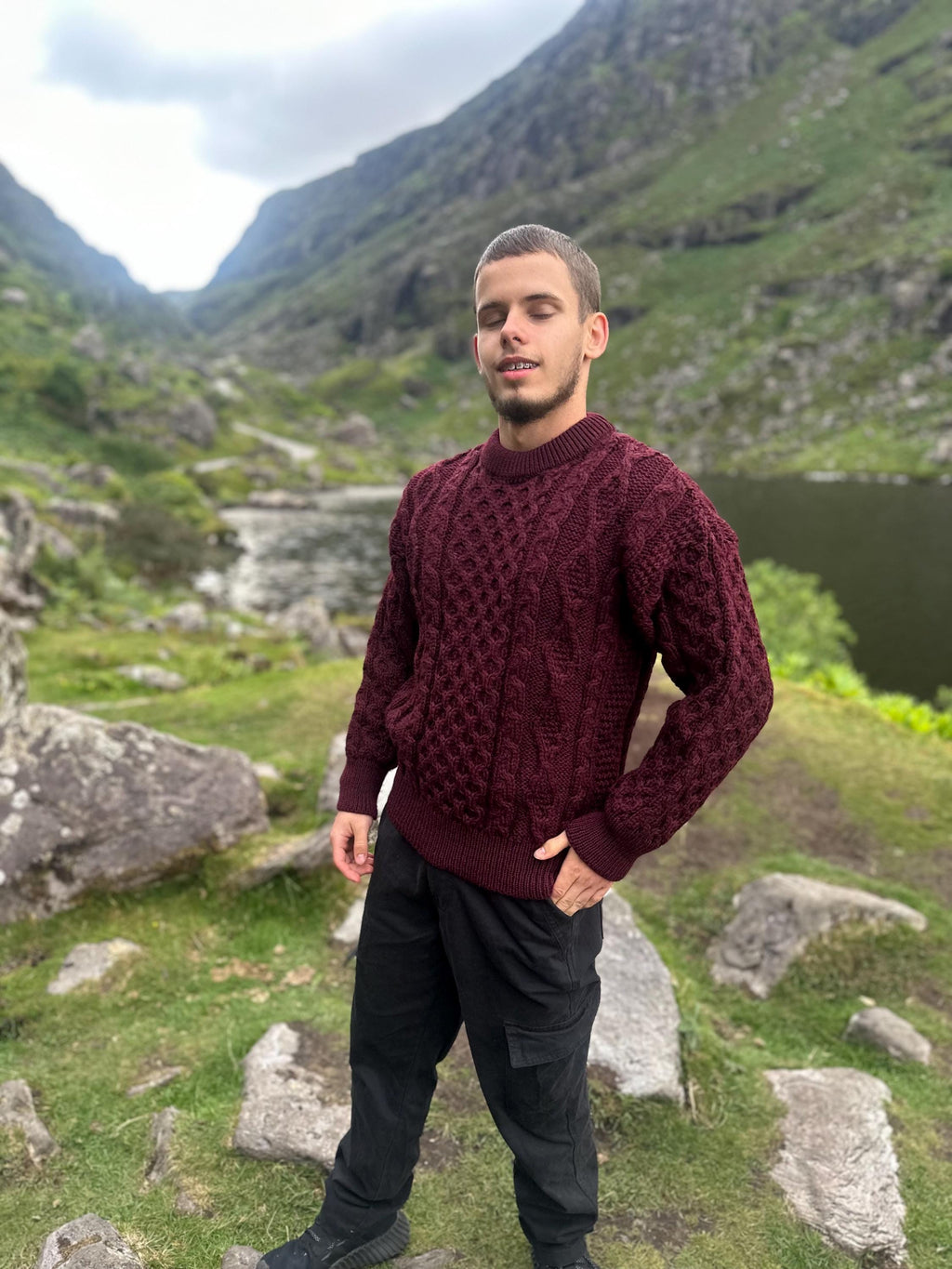 Forrest Burgundy Wool Sweater — view 5