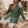 Miles Green Linen Button-Down Shirt — Fifth Avenue Menswear