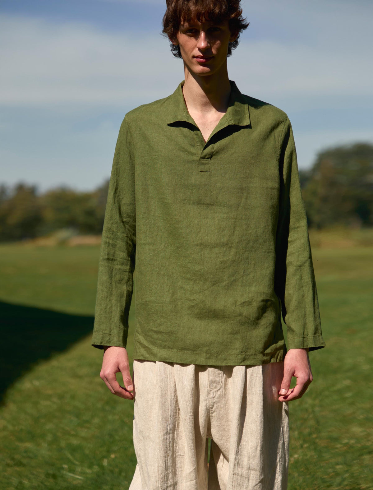 Hale Olive Linen Shirt — Fifth Avenue Menswear