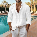 Lincoln White Linen Button-Down Shirt — Fifth Avenue Menswear