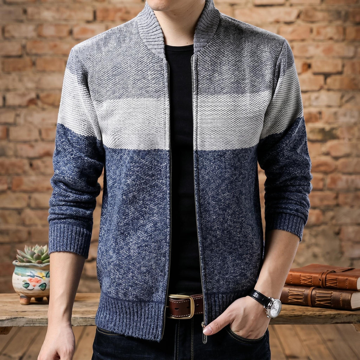 Merritt Burgundy Knit Cardigan — view 2