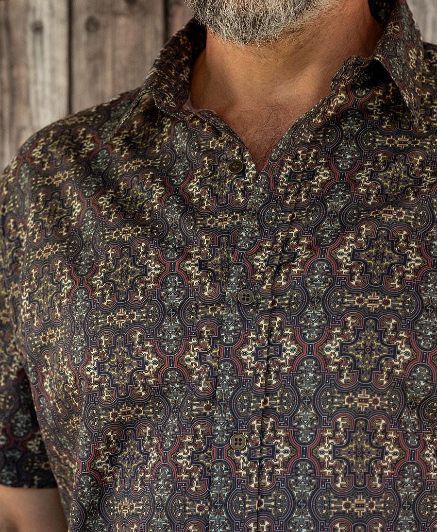 Barrett Black Cotton Button-Down Oxford Shirt — view 6