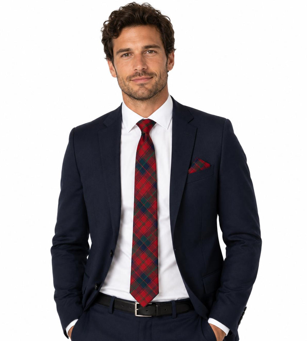 Boone Red Wool Pocket Square — view 2