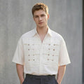 Gideon Ivory Knit Button-Down Shirt — Fifth Avenue Menswear