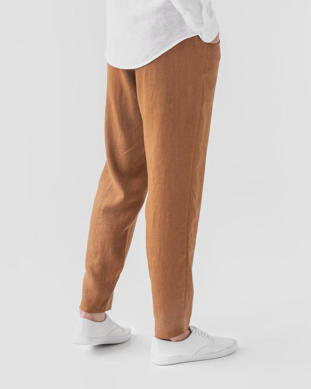 Shane White Linen Drawstring Trousers — view 4