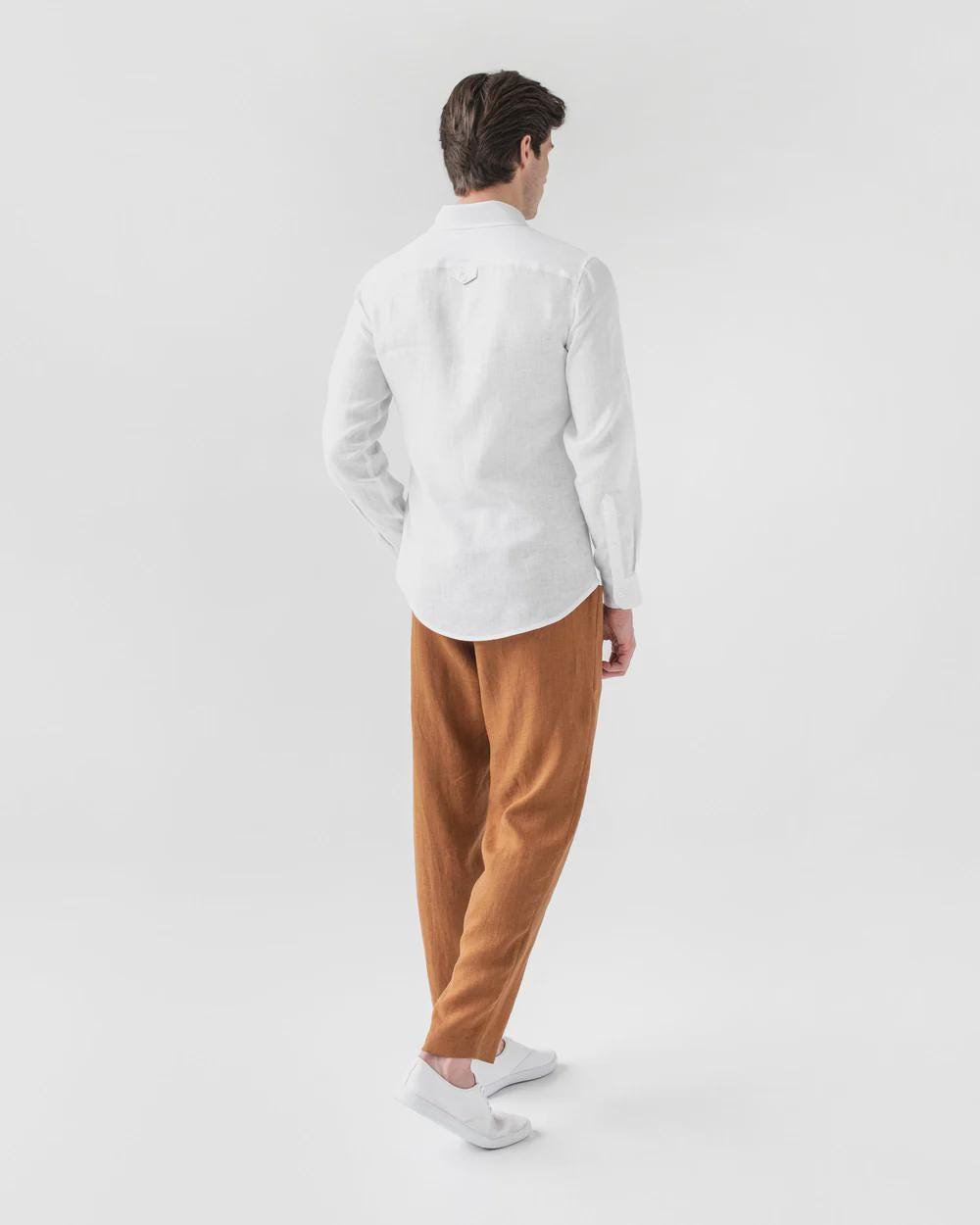 Shane White Linen Drawstring Trousers — view 3