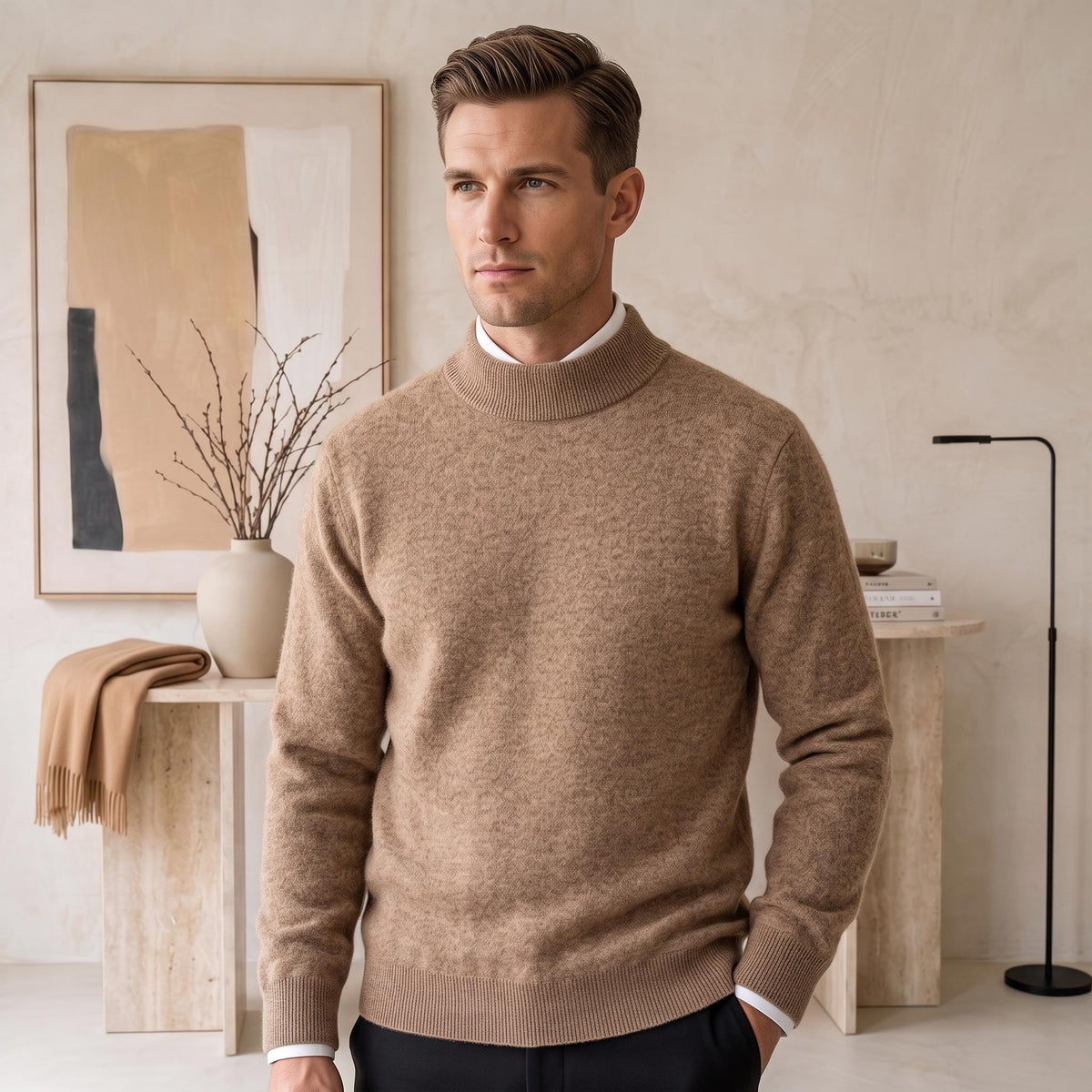 Tucker Olive Wool Sweater — view 2