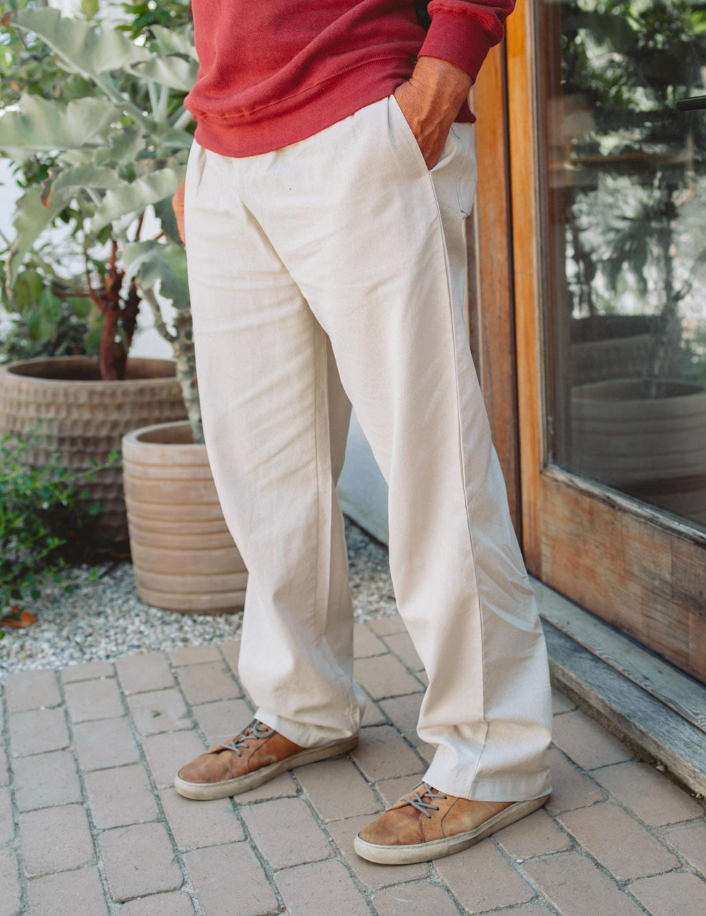 Reese Beige Linen Trousers — Fifth Avenue Menswear