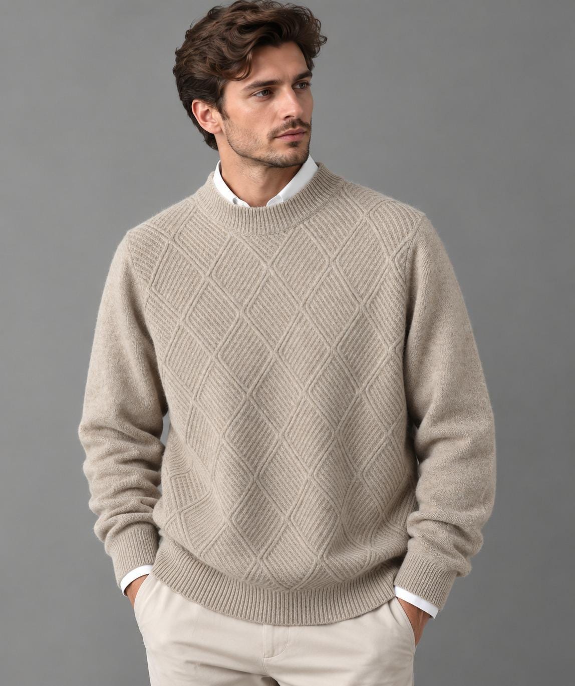 Holden Gray Wool Chunky Sweater — view 4
