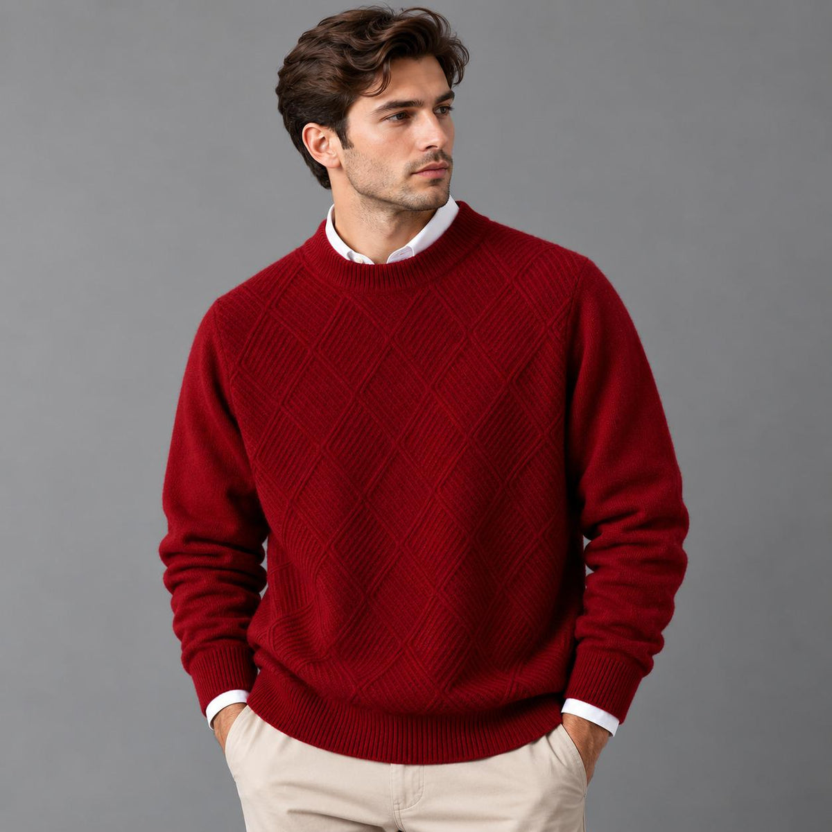 Holden Gray Wool Chunky Sweater — view 2