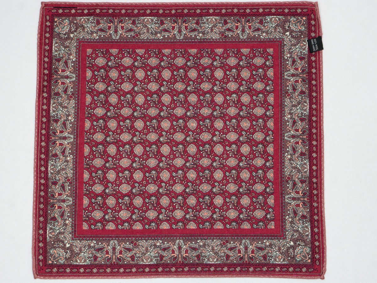 Hunter Red Wool Pocket Square — view 3