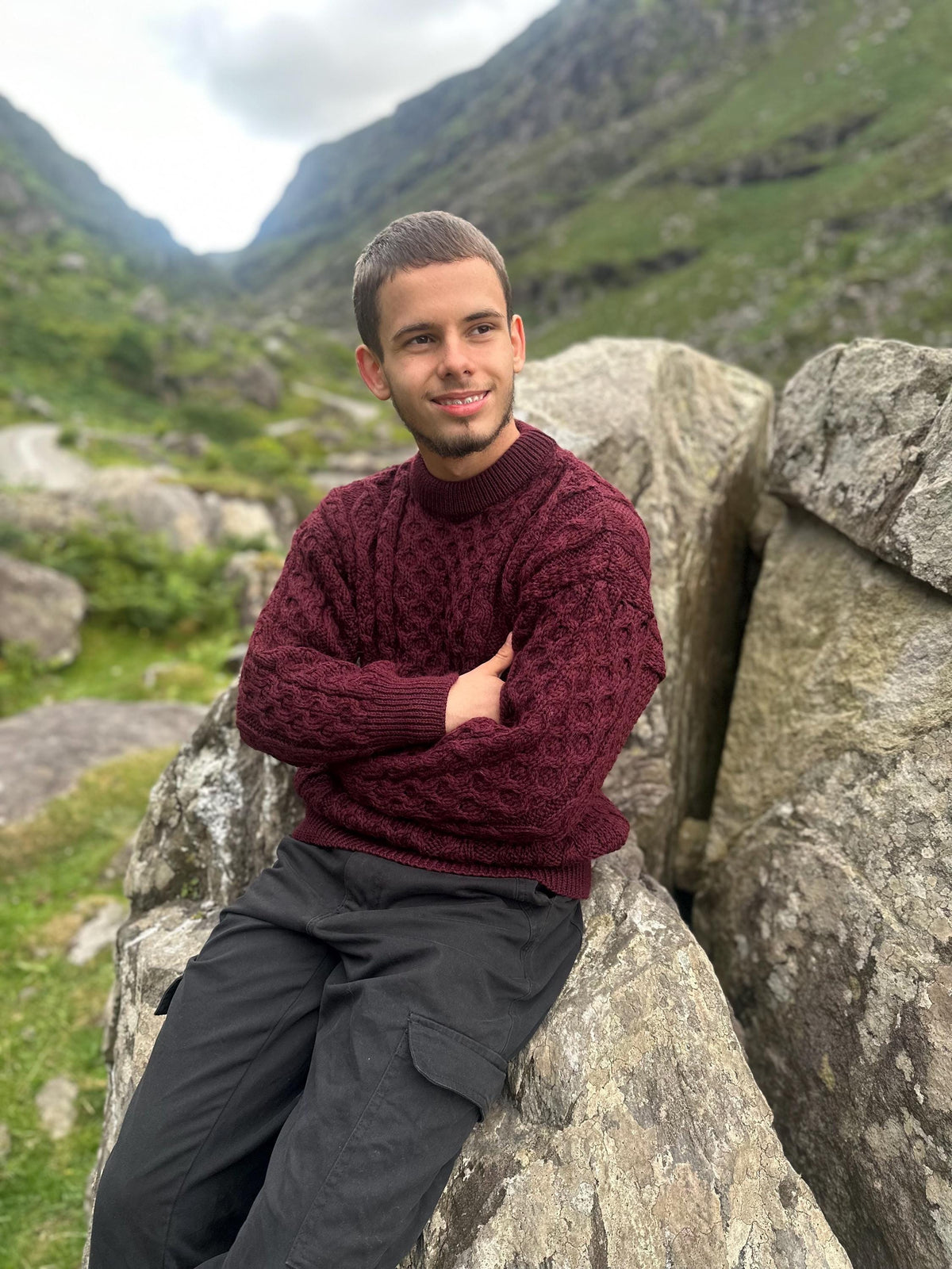 Forrest Burgundy Wool Sweater — view 2