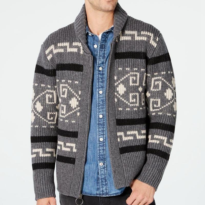 Miles Gray Knit Cardigan — Fifth Avenue Menswear