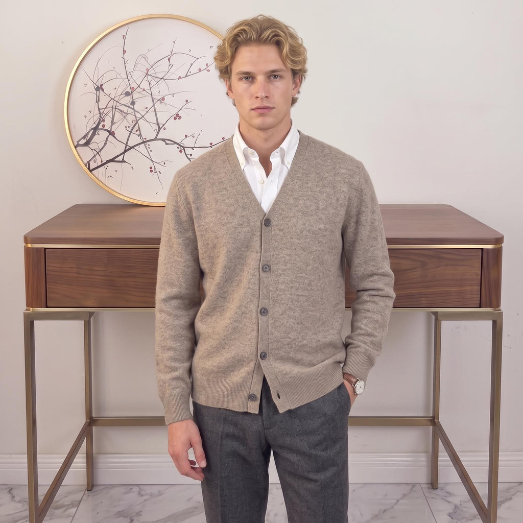 Silas Navy Wool Cardigan — view 4