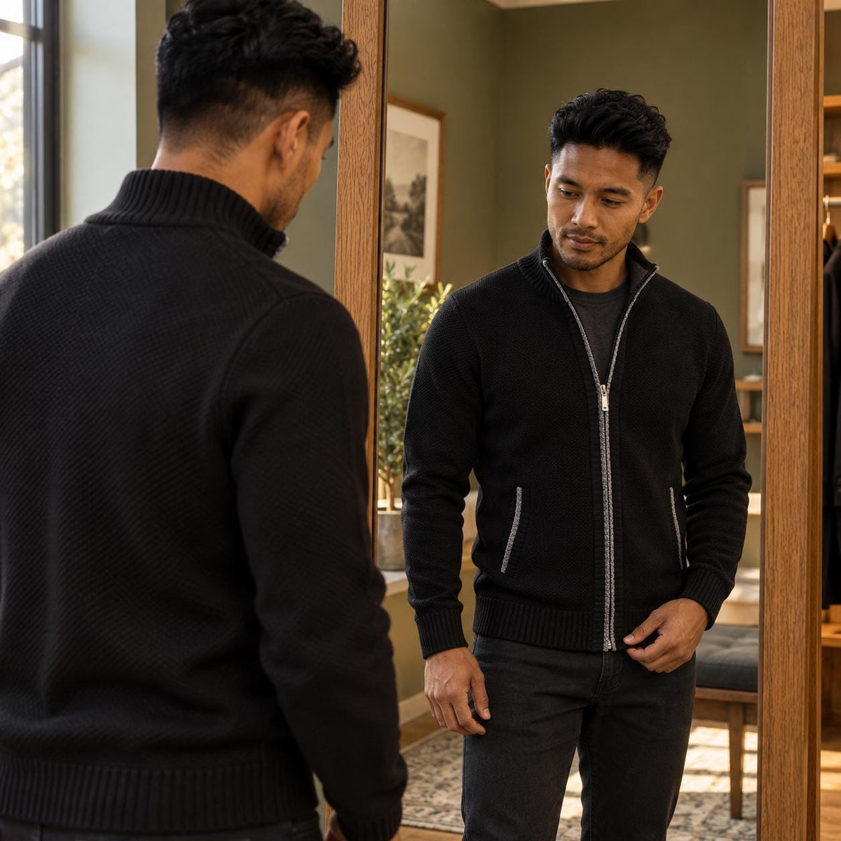 Royce Black Knit Cardigan — view 2
