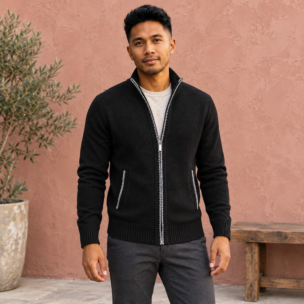 Royce Black Knit Cardigan — view 5