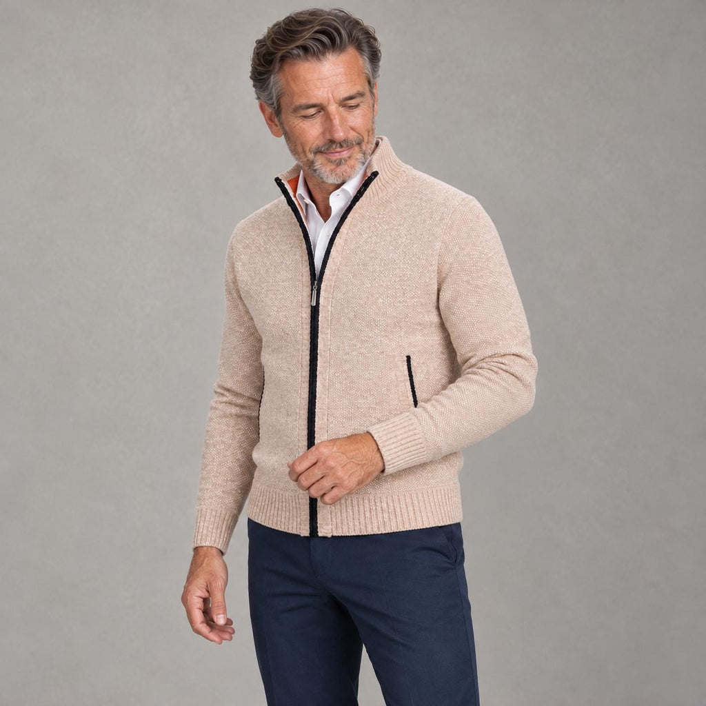 Garrett Beige Knit Cardigan — view 4