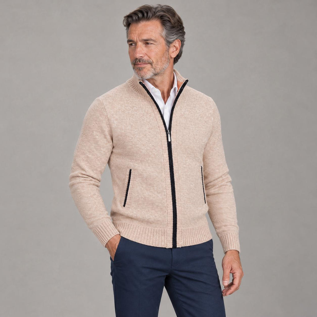 Garrett Beige Knit Cardigan — view 6