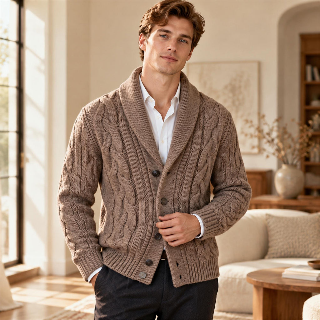 Grant Gray Knit Chunky Cardigan — view 3