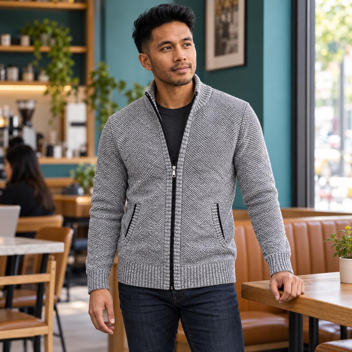Royce Black Knit Cardigan — view 6